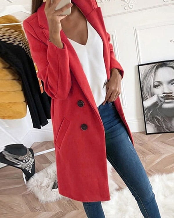 Czerwony płaszcz Kendallme w stylu casual