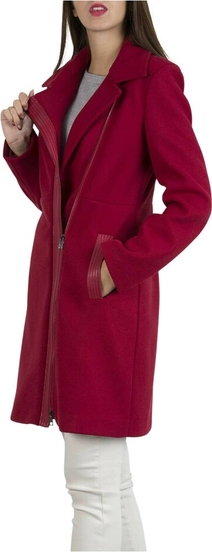 Czerwony płaszcz Liu-Jo krótki w stylu klasycznym z wełny