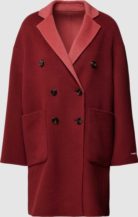 Czerwony płaszcz Max & Co. krótki z wełny