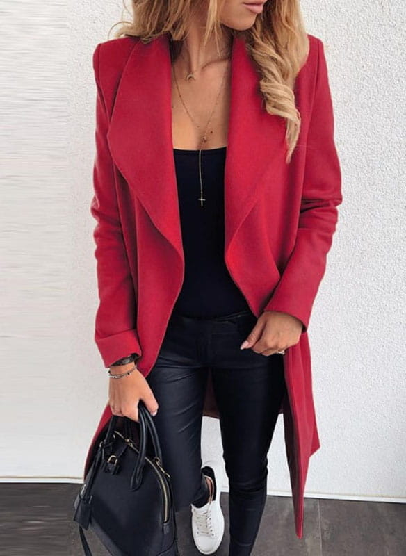 Czerwony płaszcz Sandbella w stylu casual