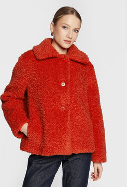 Czerwony płaszcz Sisley w stylu casual