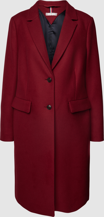 Czerwony płaszcz Tommy Hilfiger bez kaptura w stylu casual
