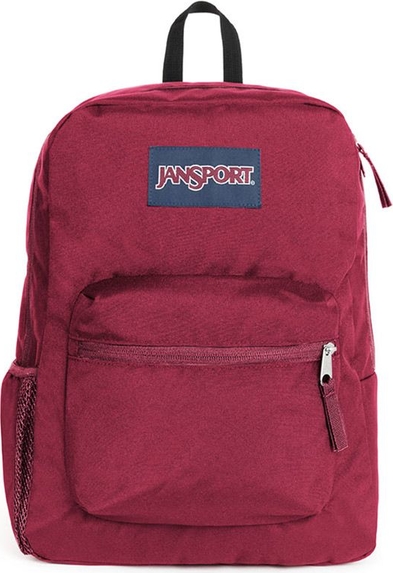 Czerwony plecak Jansport w sportowym stylu