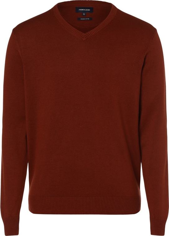 Czerwony sweter Andrew James z bawełny w stylu casual