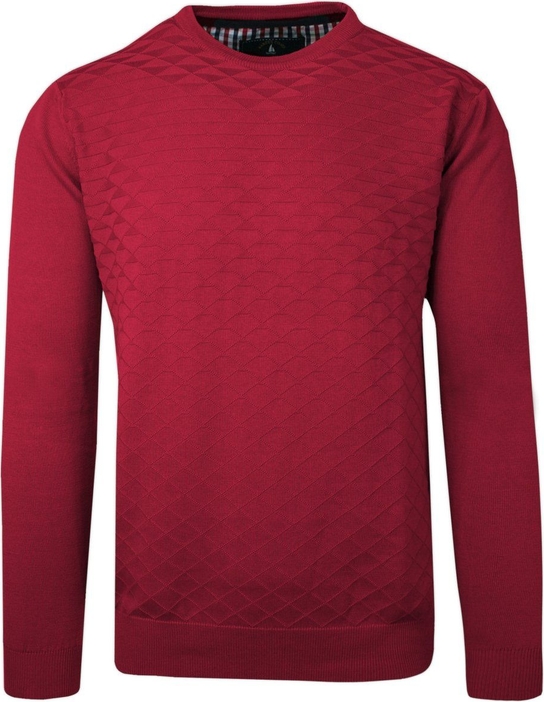 Czerwony sweter Bartex z tkaniny w stylu casual