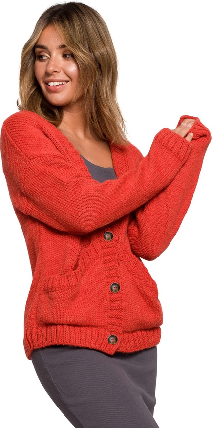Czerwony sweter Be Knit w stylu casual z wełny