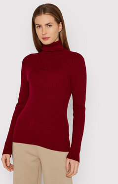Czerwony sweter Calvin Klein w stylu casual