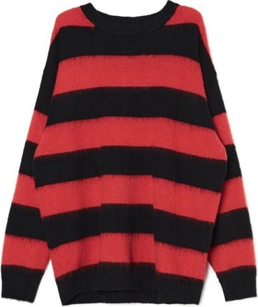 Czerwony sweter Cropp w młodzieżowym stylu z okrągłym dekoltem