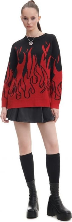 Czerwony sweter Cropp w stylu casual