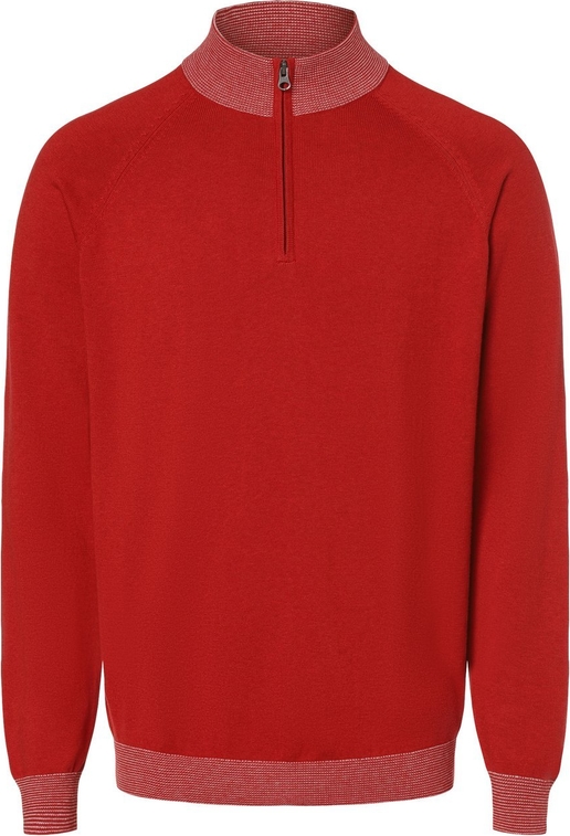 Czerwony sweter Finshley & Harding w stylu casual ze stójką z dzianiny