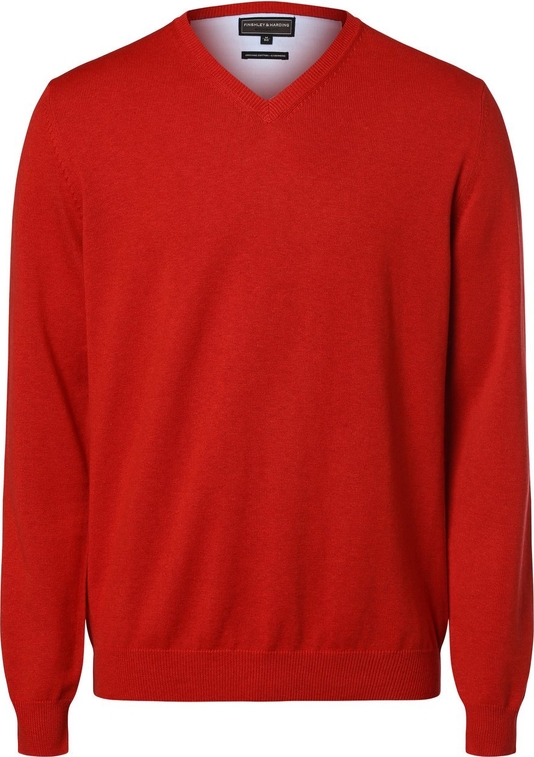 Czerwony sweter Finshley & Harding z bawełny w stylu casual