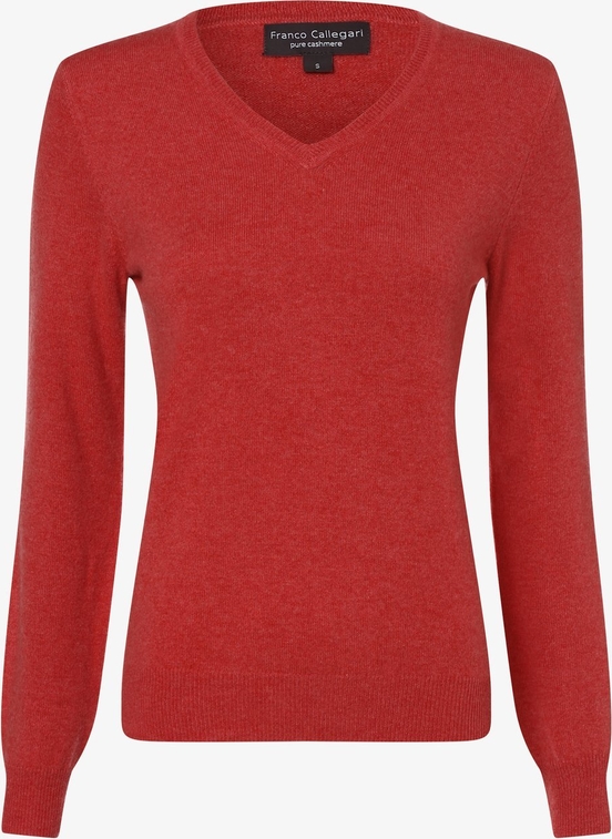 Czerwony sweter Franco Callegari z kaszmiru w stylu casual