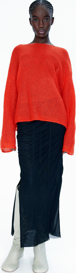 Czerwony sweter H & M w stylu casual
