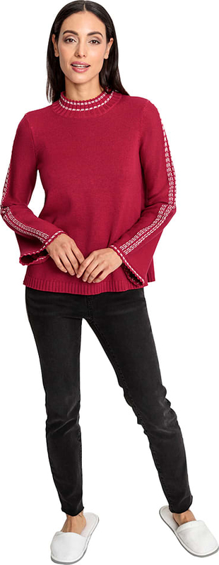 Czerwony sweter Heine z bawełny