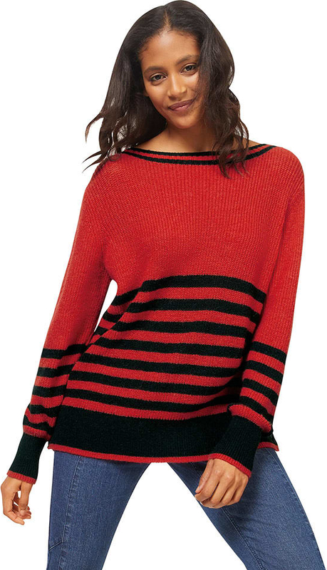 Czerwony sweter Heine z wełny w stylu casual