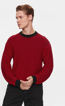 Czerwony sweter Hugo Boss