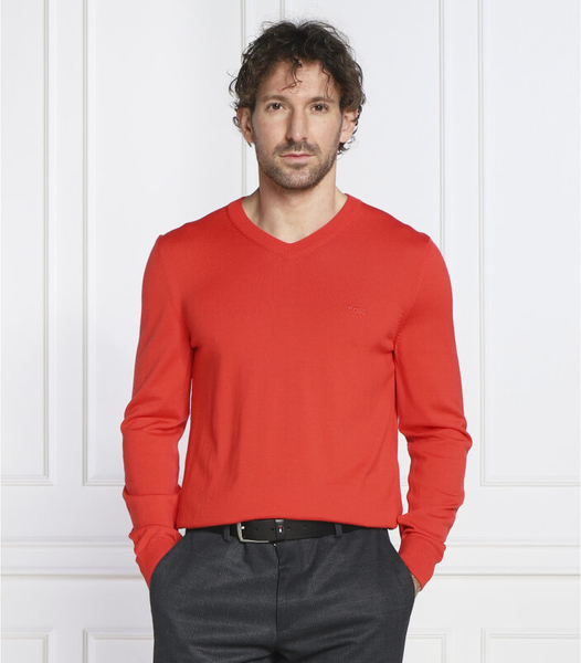 Czerwony sweter Hugo Boss z wełny