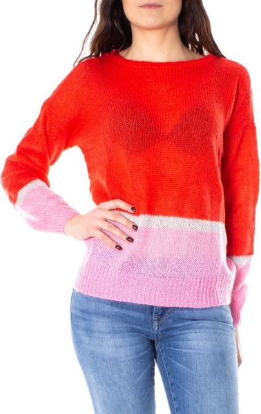 Czerwony sweter JACQUELINE DE YONG w stylu casual