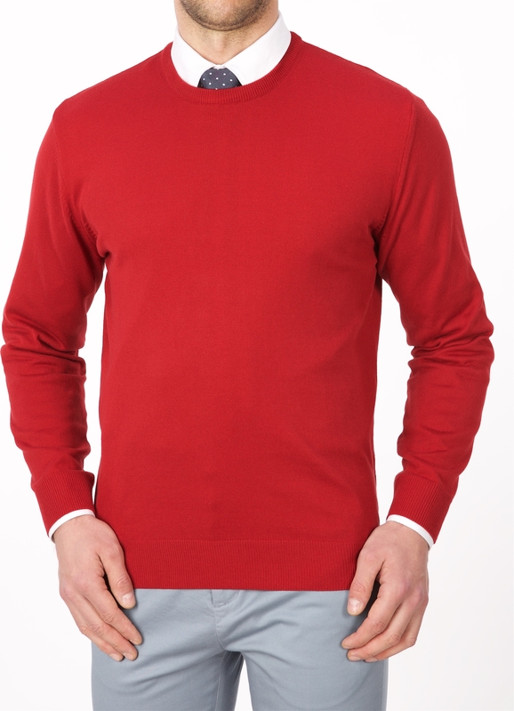 Czerwony sweter Lanieri z bawełny