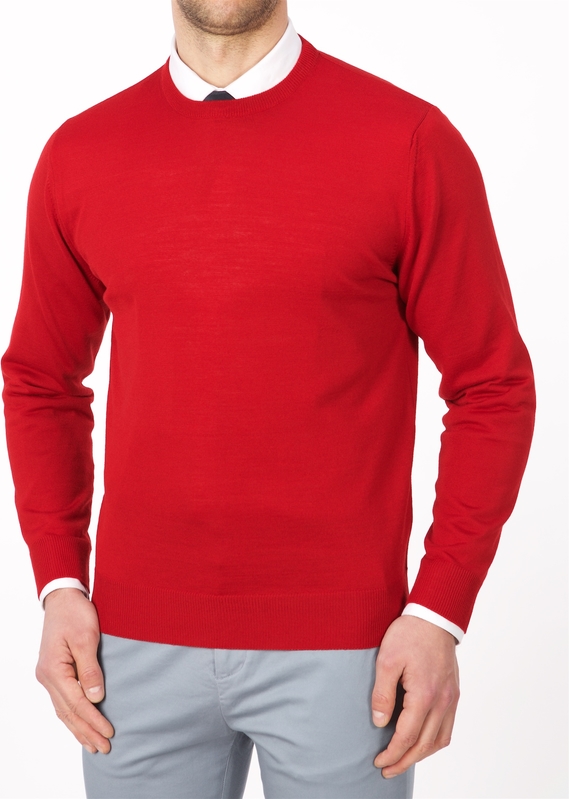 Czerwony sweter Lanieri z wełny