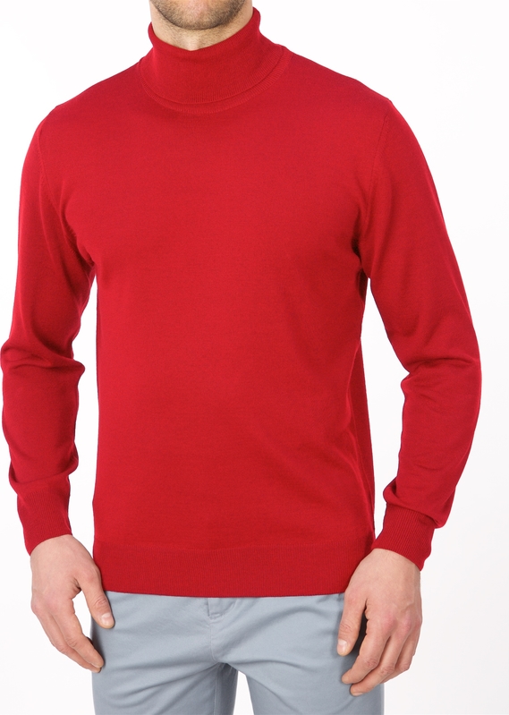 Czerwony sweter Lanieri z wełny w stylu casual