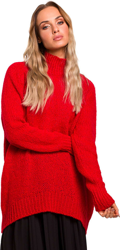 Czerwony sweter Limango Polska z bawełny