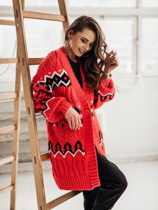 Czerwony sweter Lisa Mayo w stylu casual