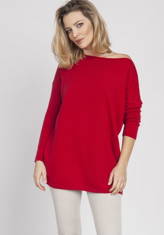Czerwony sweter MKM w stylu casual