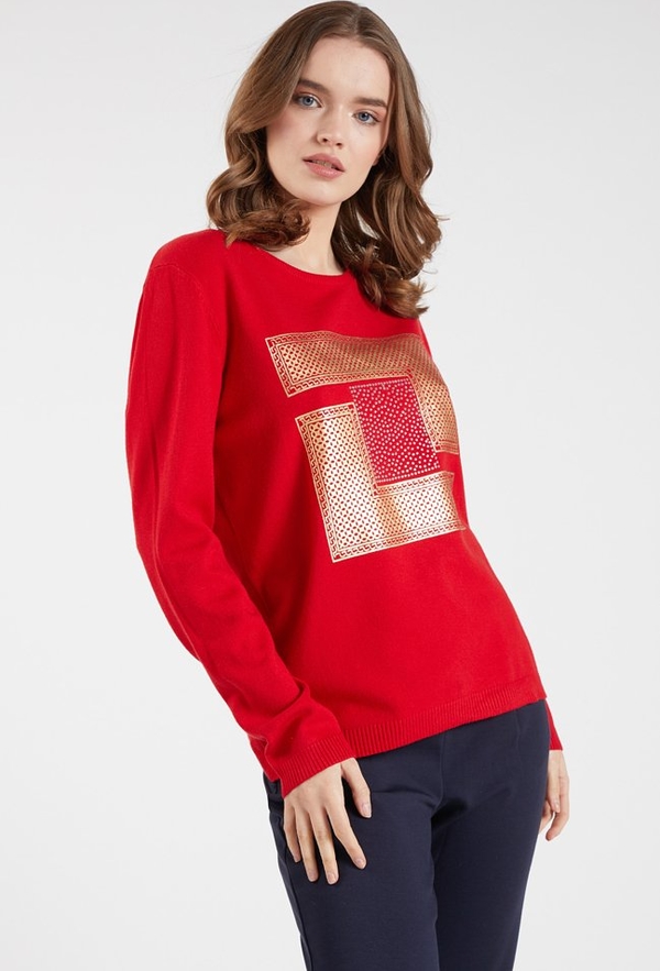 Czerwony sweter Monnari