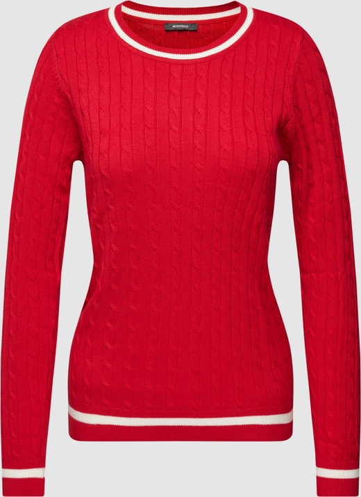 Czerwony sweter Montego z bawełny