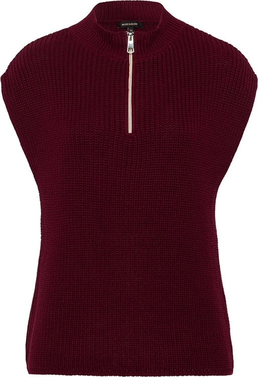 Czerwony sweter More & More w stylu casual