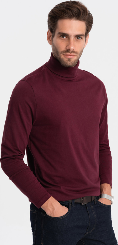 Czerwony sweter Ombre z bawełny