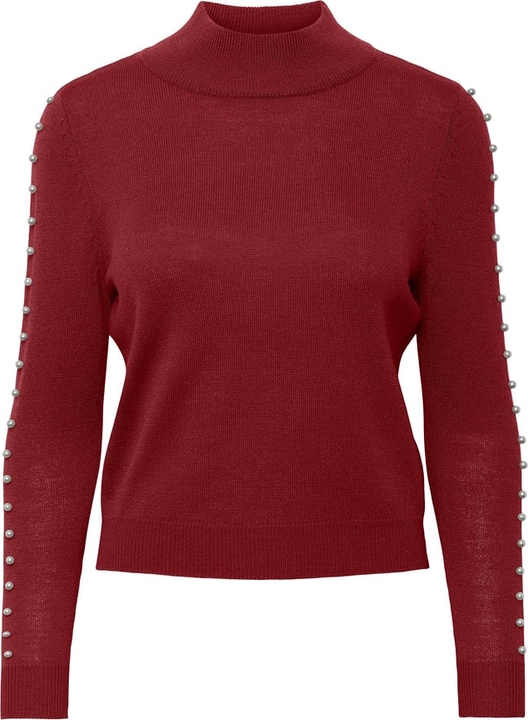 Czerwony sweter Pieces w stylu casual