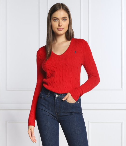 Czerwony sweter POLO RALPH LAUREN z kaszmiru