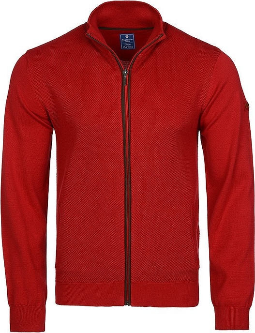 Czerwony sweter Redmond z bawełny ze stójką