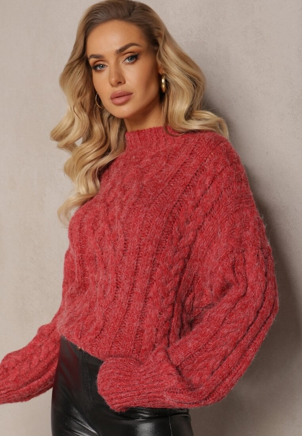 Czerwony sweter Renee w stylu casual