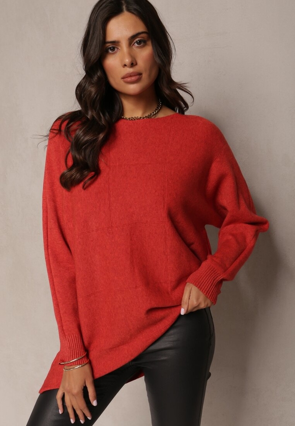 Czerwony sweter Renee z bawełny