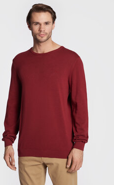 Czerwony sweter S.Oliver z okrągłym dekoltem w stylu casual