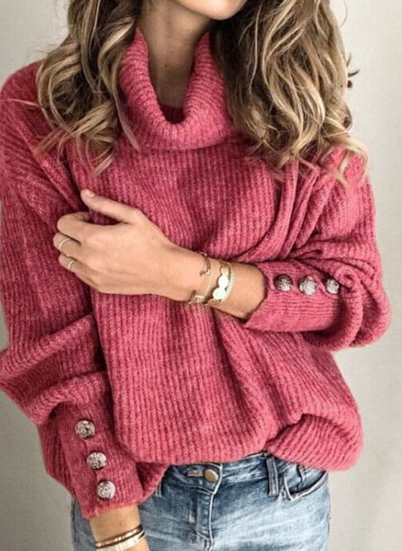 Czerwony sweter Sandbella w stylu casual