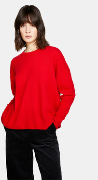 Czerwony sweter Sisley w stylu casual