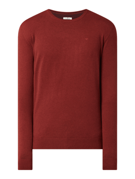 Czerwony sweter Tom Tailor z bawełny w stylu casual