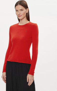 Czerwony sweter Tommy Hilfiger w stylu casual
