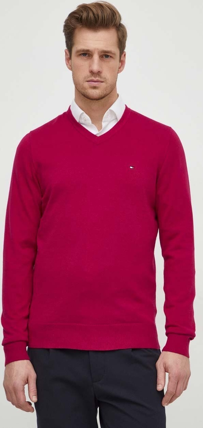 Czerwony sweter Tommy Hilfiger w stylu casual