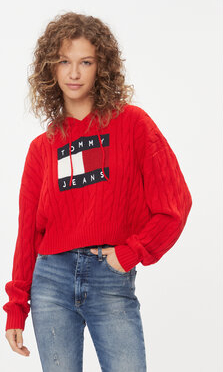 Czerwony sweter Tommy Jeans