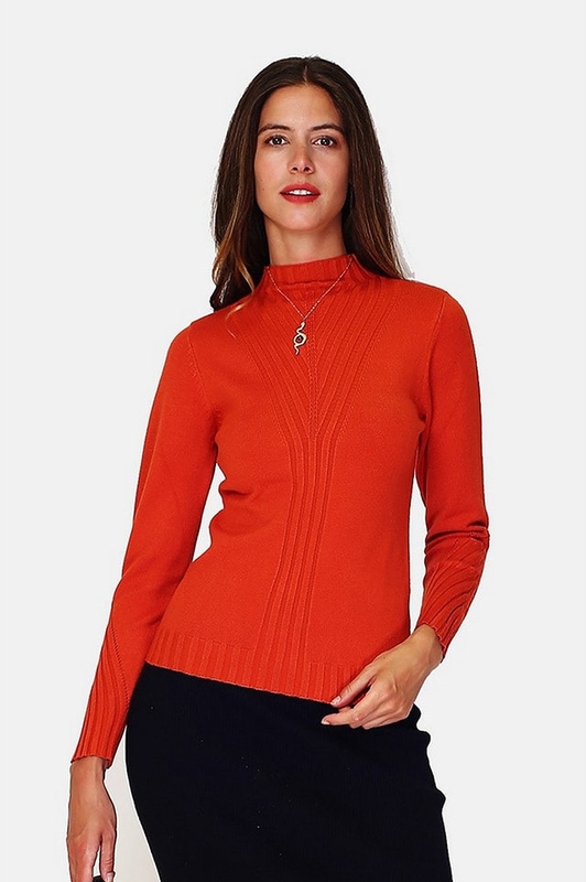Czerwony sweter William De Faye w stylu casual