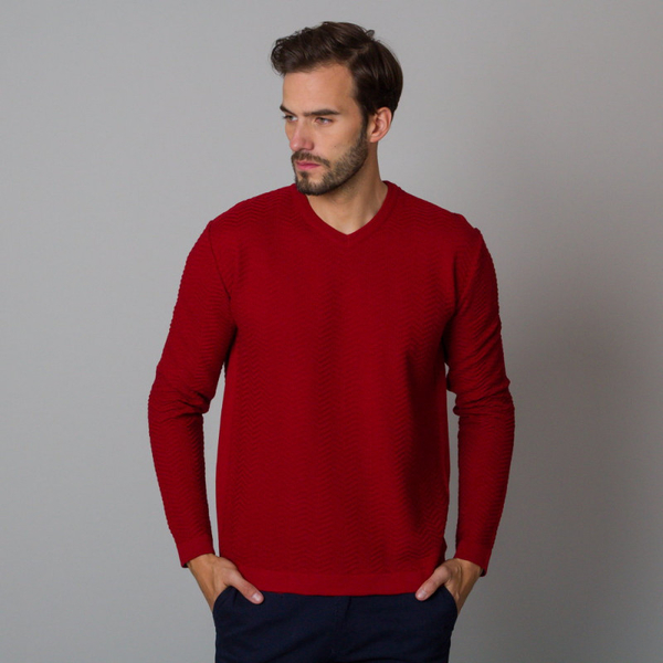 Czerwony sweter Willsoor w stylu casual