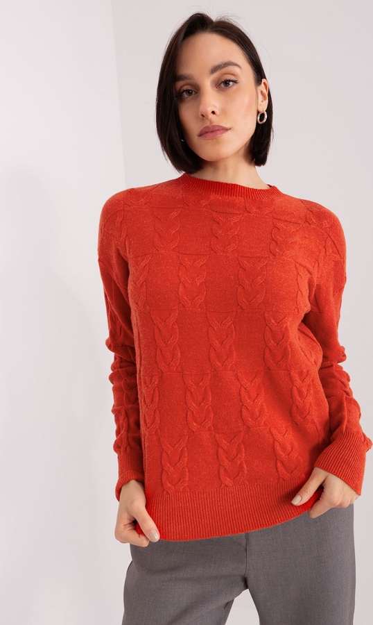 Czerwony sweter Wool Fashion Italia