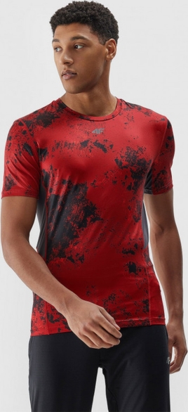 Czerwony t-shirt 4F z krótkim rękawem