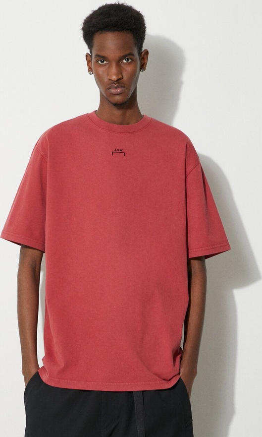 Czerwony t-shirt A-cold-wall* z krótkim rękawem z bawełny