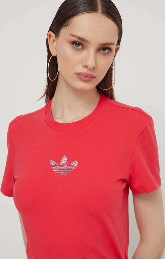 Czerwony t-shirt Adidas Originals